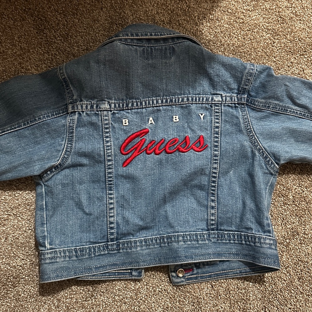 Guess Baby Blue Denim Jacket with Red Logo